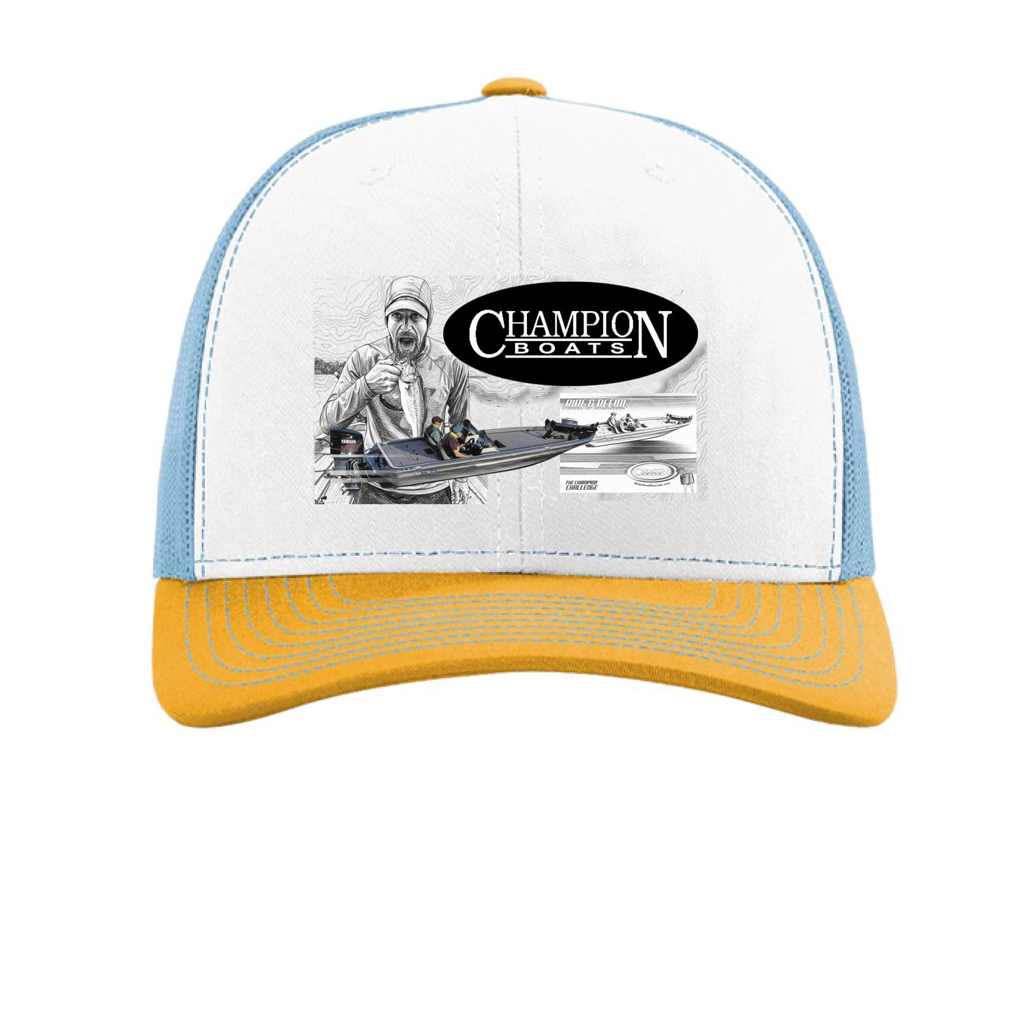 White/ Columbia Blue/ Yellow - FRONT