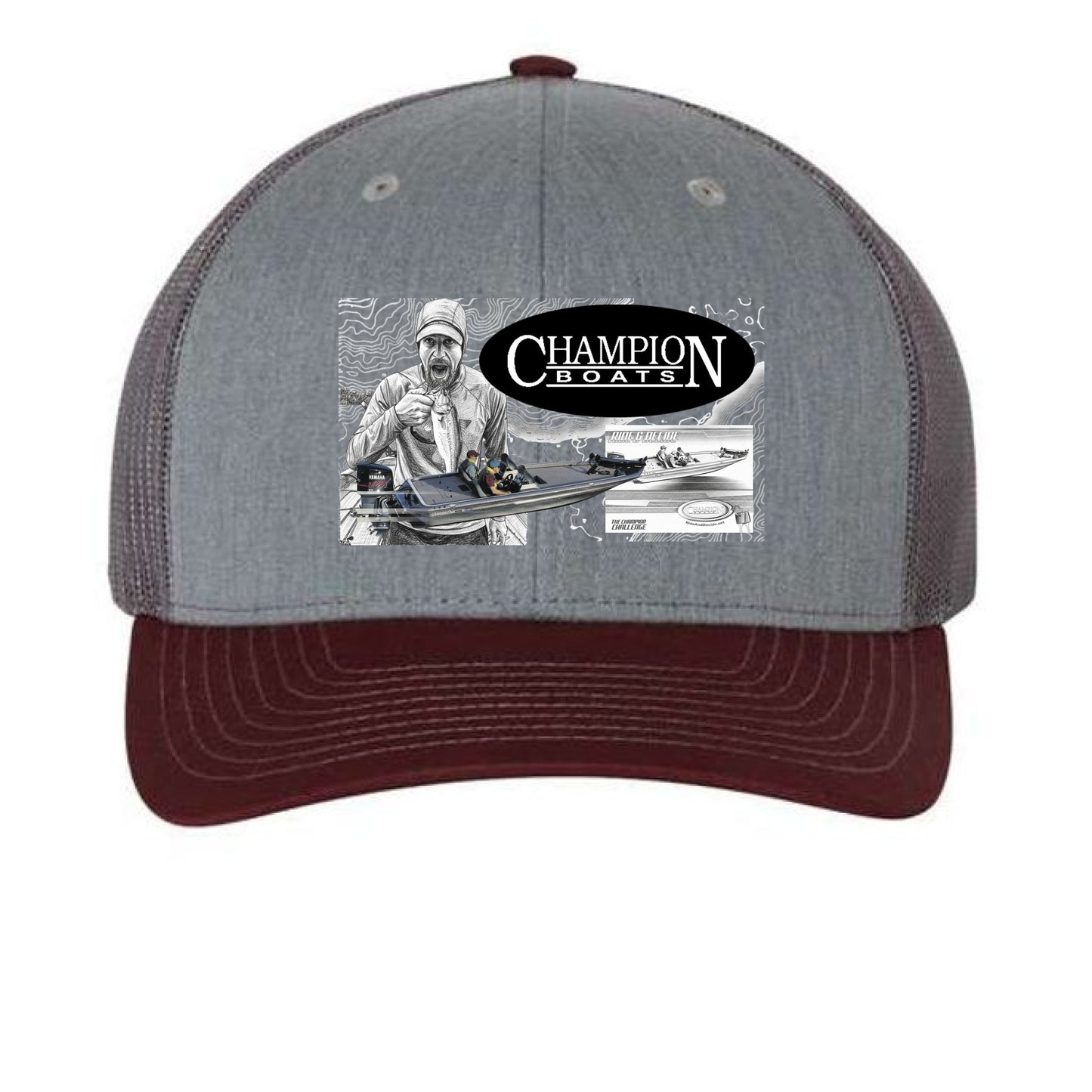Heather Grey/ Charcoal/ Maroon - FRONT