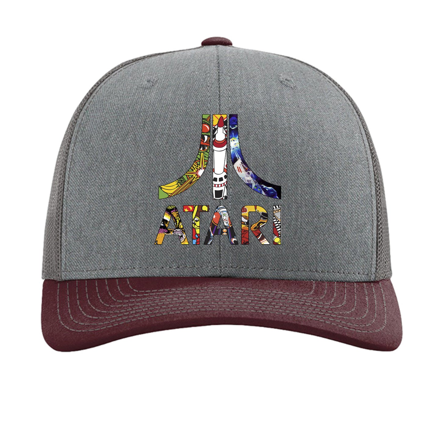 Heather Grey/ Charcoal/ Maroon - FRONT