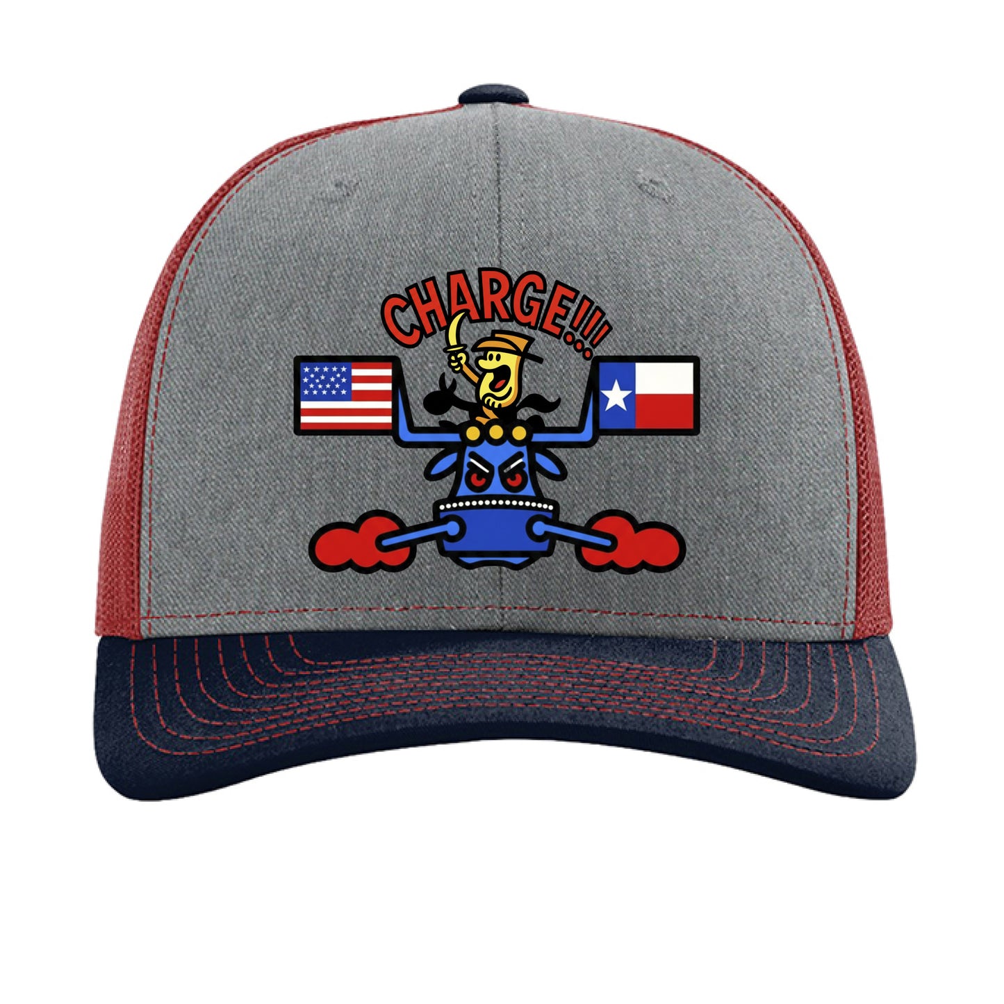 Heather Grey/ Cardinal/ Navy - FRONT