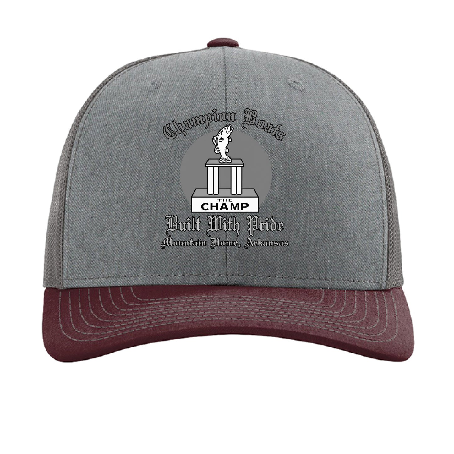 Heather Grey/ Charcoal/ Maroon - FRONT