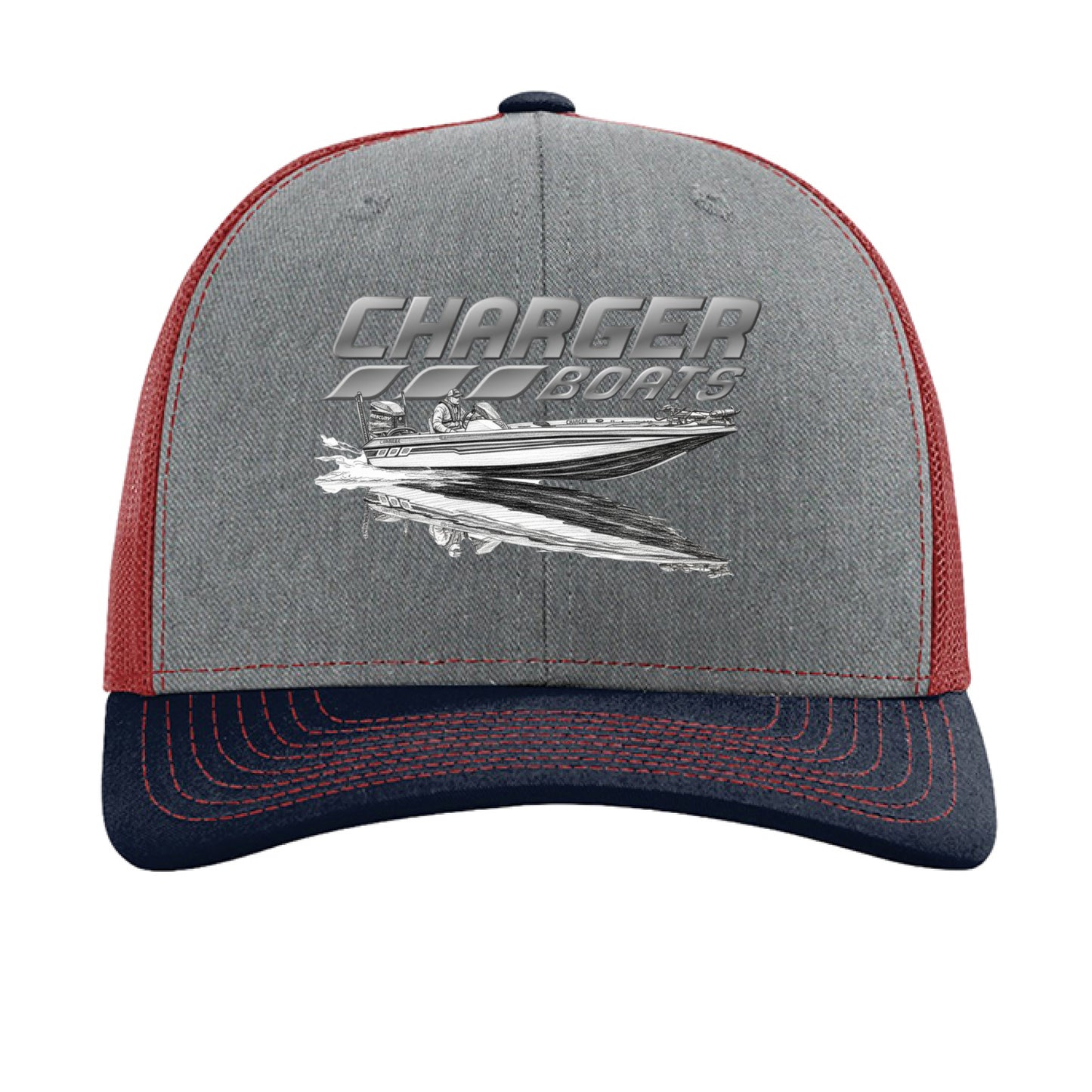 Heather Grey/ Cardinal/ Navy - FRONT