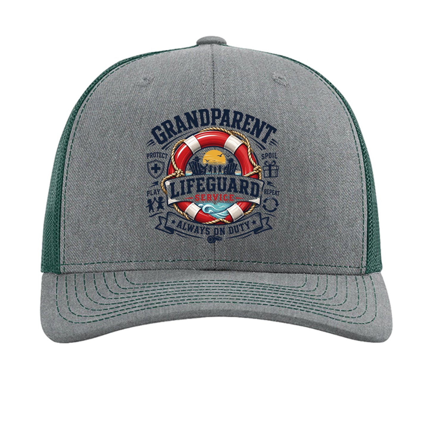 Heather Grey/ Dark Green - 112 - FRONT