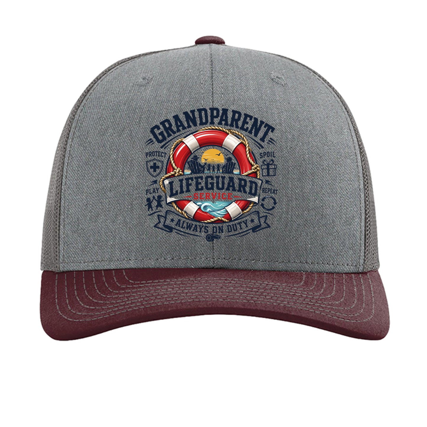 Heather Grey/ Charcoal/ Maroon - 112 - FRONT
